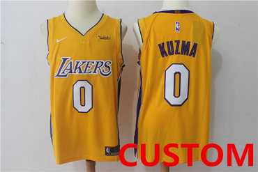 Men & Youth Customized Los Angeles Lakers New Yellow 2017-2018 Nike Swingman Wish Stitched Jersey